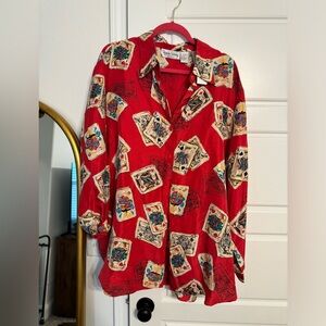 Vintage DVF Silk Card Shirt